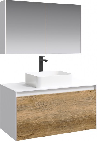 Комплект мебели Aqwella 5 stars Mobi 100 белый, дуб балтийский