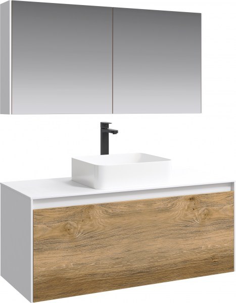 Комплект мебели Aqwella 5 stars Mobi 120 белый, дуб балтийский