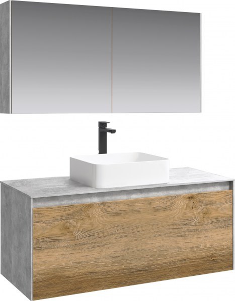 Комплект мебели Aqwella 5 stars Mobi 120 бетон светлый, дуб балтийский