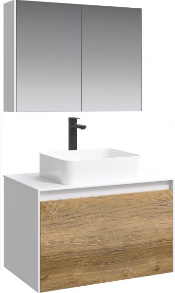 Комплект мебели Aqwella 5 stars Mobi 80 белый, дуб балтийский