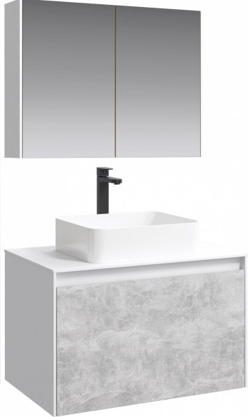 Комплект мебели Aqwella 5 stars Mobi 80 белый, бетон светлый