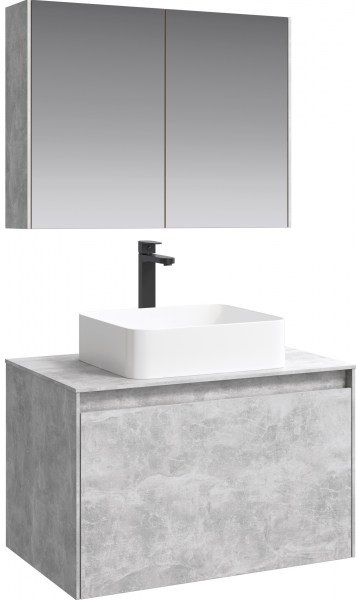 Комплект мебели Aqwella 5 stars Mobi 80 бетон светлый