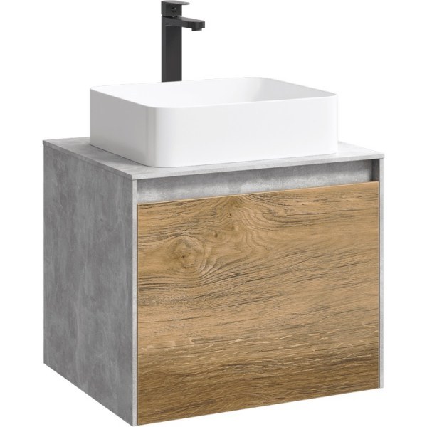 Мебель Aqwella 5 stars Mobi 60 бетон светлый, дуб балтийский