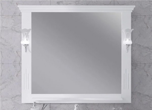 Зеркало с полкой Opadiris Риспекто 100 белое матовое