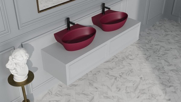 Раковина Salini Alda Wall 01 S-Sense RAL из искусственного камня