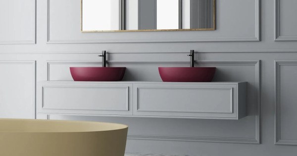 Раковина Salini Alda Wall 02 S-Sense RAL из искусственного камня