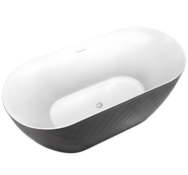 Отдельностоящая акриловая ванна Black&amp;White SB320 Grey 170x78