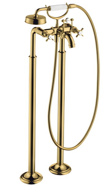 Напольный смеситель для ванны Axor Montreux 16547990 с душем, золото