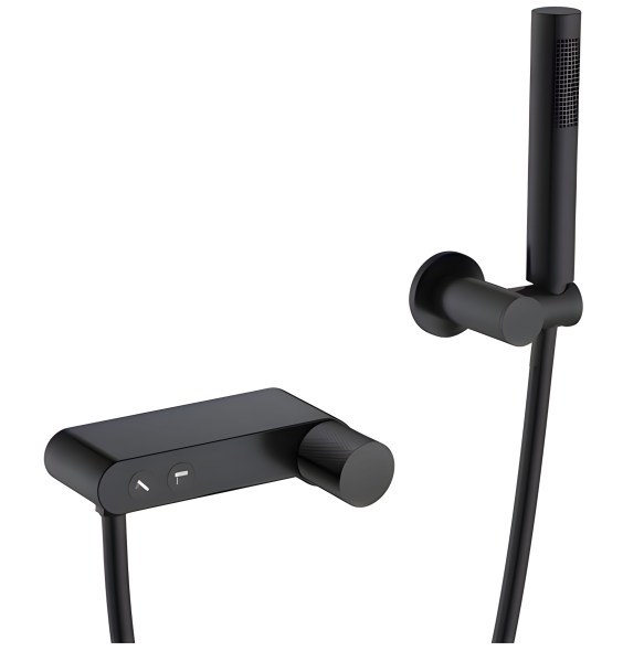 Смеситель для ванны с душем Boheme Stick 123-BB.2, черный матовый