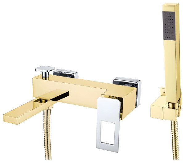Смеситель для ванны с душем Boheme Q 143-GCR, золото