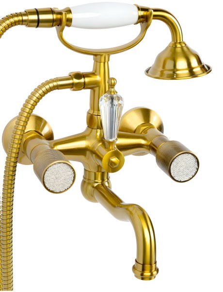 Смеситель для ванны с душем Boheme Royal Cristal 313, бронза