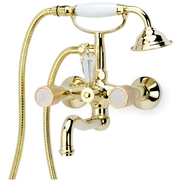 Смеситель для ванны с душем Boheme Royal Cristal 293, золото