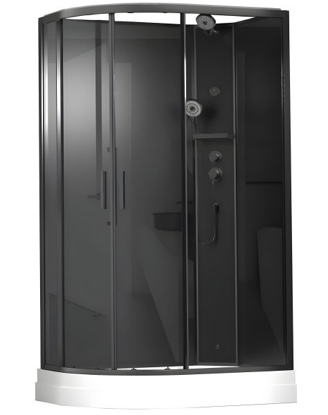 Душевая кабина Timo Premium Ilma-902 R B Black 120x80 с верхним душем