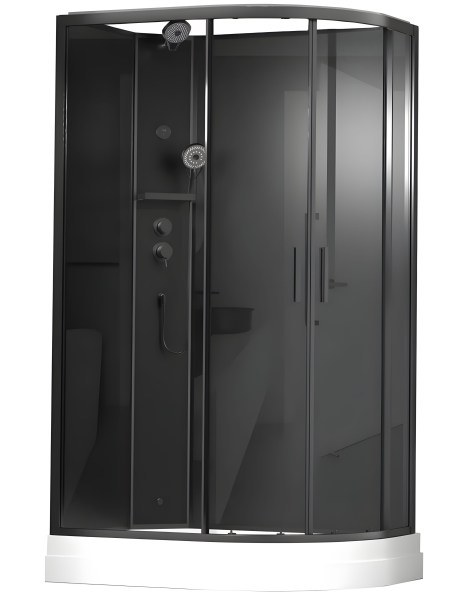 Душевая кабина Timo Premium Ilma-902 L B Black 120x80 с верхним душем