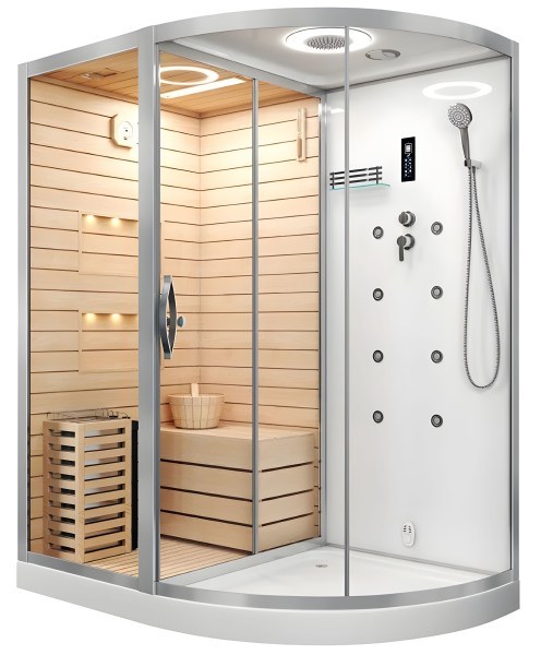 Душевая кабина Ceruttispa Lugano-L White 8345 180x110 с гидромассажем