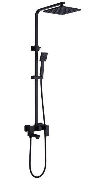 Душевая система Abber Daheim AF8216B с изливом, черная матовая