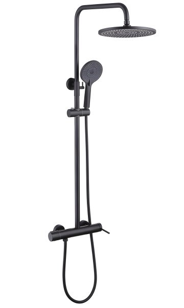 Душевая система Abber Emotion AF8816B с изливом, черная матовая