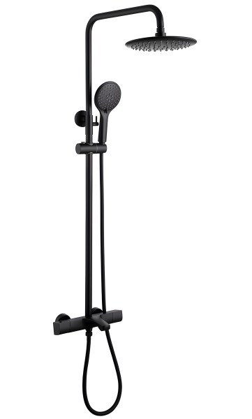 Душевая система Abber Thermostat AF8516B с изливом, черная матовая