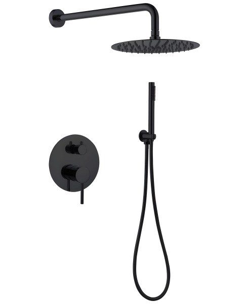 Душевая система Abber Emotion AF8818B, черная матовая