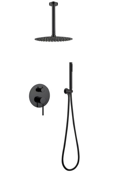 Душевая система Abber Emotion AF8821B, черная матовая