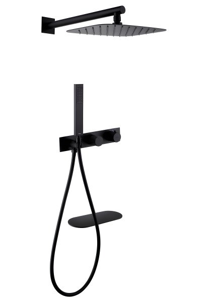 Душевая система Abber Rund AF8750B , черная матовая
