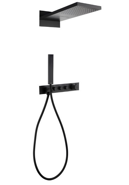Душевая система Abber Rund AF8752B, черная матовая