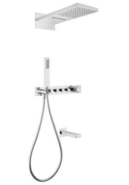 Душевая система Abber Rund AF8753 с изливом, хром