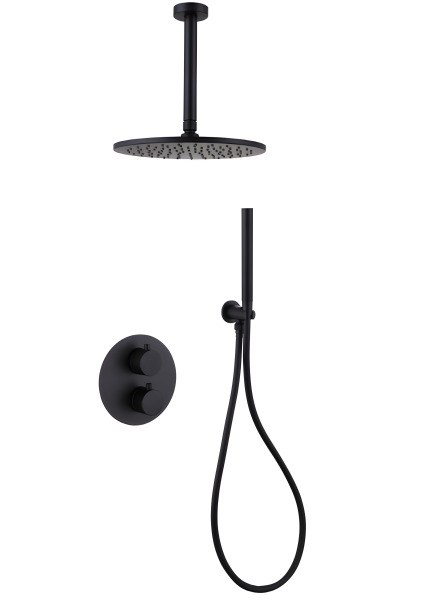 Душевая система Abber Wasser Kreis AF8121B, черная матовая