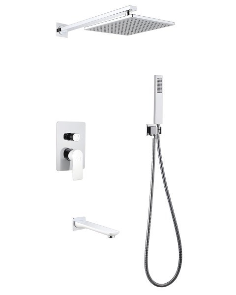 Душевая система Abber Weiss Insel AF8017W с изливом, хром