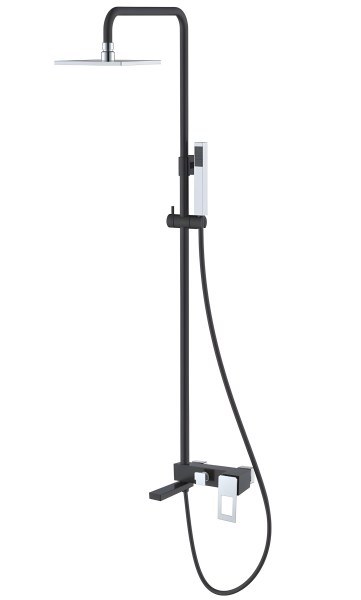 Душевая система Boheme Q 148-BCR с изливом, черная матовая