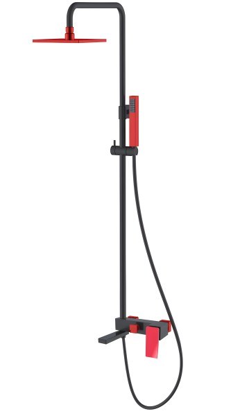 Душевая система Boheme Q 148-BR.2 с изливом, черная матовая