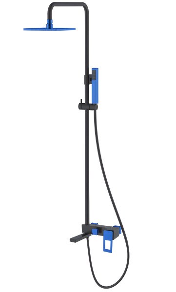 Душевая система Boheme Q 148-BUW с изливом, черная матовая