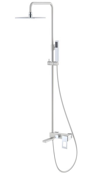 Душевая система Boheme Q 148-WCR с изливом, белая матовая