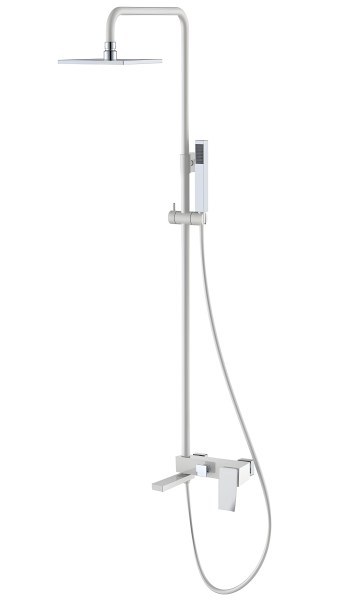 Душевая система Boheme Q 148-WCR.2 с изливом, белая матовая