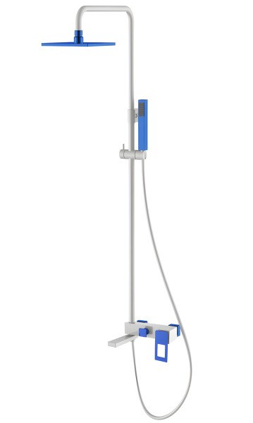 Душевая система Boheme Q 148-WUW с изливом, белая матовая