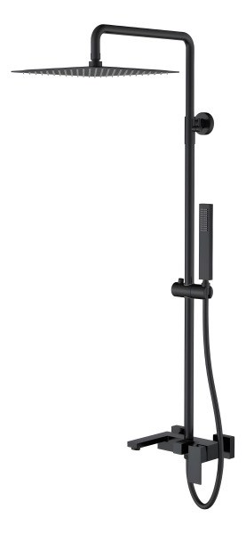 Душевая система Boheme Qubic 478-B с изливом, черная матовая