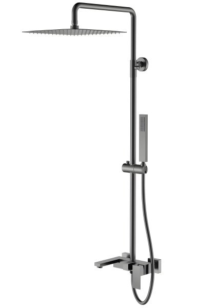 Душевая система Boheme Qubic 478-GM с изливом, оружейная сталь