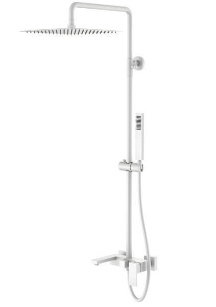 Душевая система Boheme Qubic 478-MW с изливом, белая матовая
