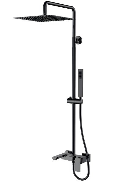 Душевая система Boheme Qubic 478-SGM с изливом, оружейная сталь