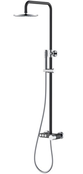 Душевая система Boheme Stick 128-BCR с изливом, черная матовая