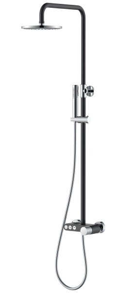 Душевая система Boheme Stick 128-BCR.2 с изливом, черная матовая