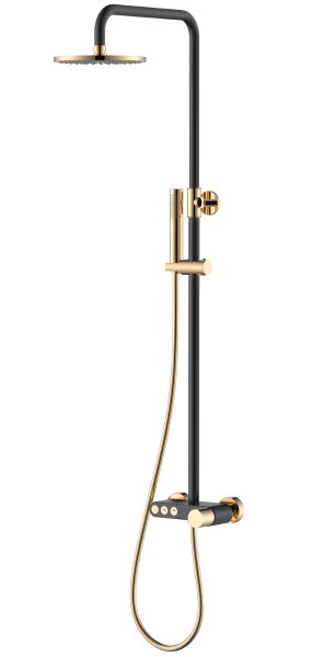 Душевая система Boheme Stick 128-BG с изливом, черная матовая