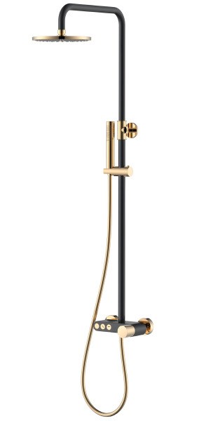 Душевая система Boheme Stick 128-BG.2 с изливом, черная матовая