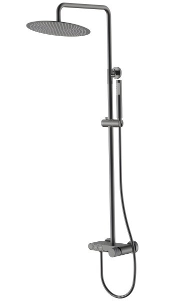 Душевая система Boheme Stick 128-GM.3 с изливом, оружейная сталь