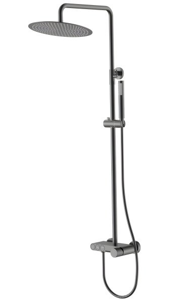 Душевая система Boheme Stick 128-GM.4 с изливом, оружейная сталь