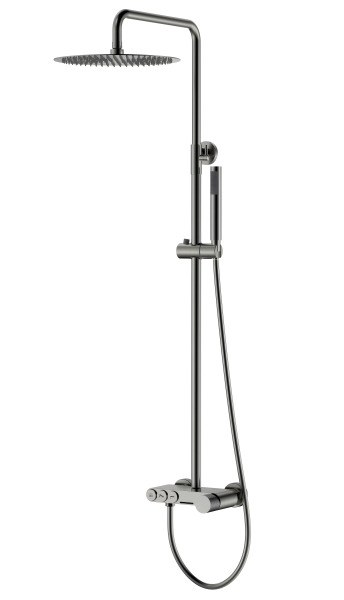 Душевая система Boheme Stick 128-SGM.2 с изливом, оружейная сталь