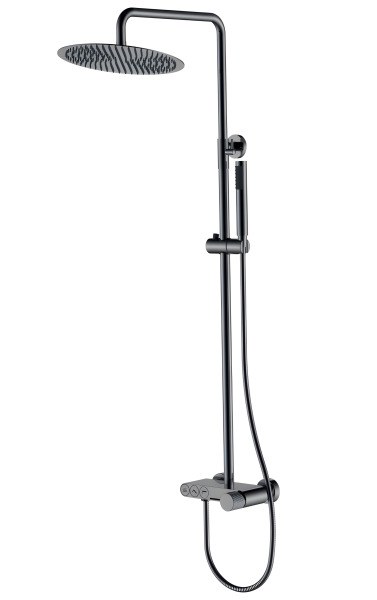 Душевая система Boheme Stick 128-SGM.3 с изливом, оружейная сталь