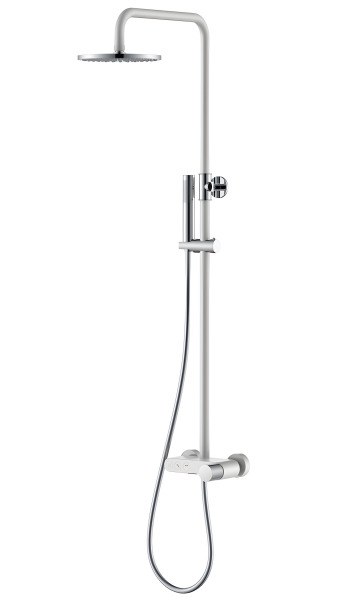 Душевая система Boheme Stick 128-WCR с изливом, белая матовая