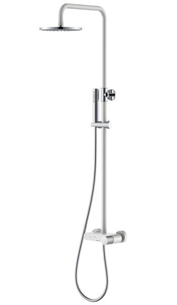 Душевая система Boheme Stick 128-WCR.2 с изливом, белая матовая