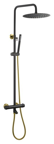 Душевая система Boheme Uno 468-T-BG с изливом, черная матовая